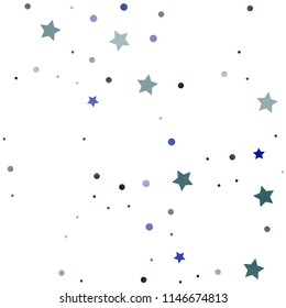 Light BLUE vector seamless cover with small and big stars. Shining colored illustration with stars. Smart design for your business advert.