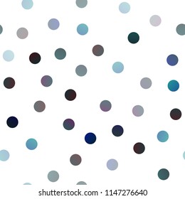 Light BLUE vector seamless cover with spots. Modern abstract illustration with colorful water drops. New design for ad, poster, banner of your website.