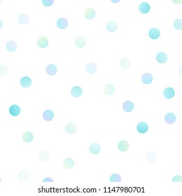 Light BLUE vector seamless cover with spots. Illustration with set of shining colorful abstract circles. The pattern can be used for aqua ad, booklets.