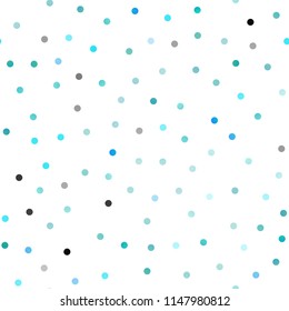 Light BLUE vector seamless cover with spots. Modern abstract illustration with colorful water drops. The pattern can be used for ads, leaflets of liquid.