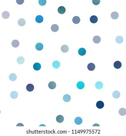 Light BLUE vector seamless cover with spots. Beautiful colored illustration with blurred circles in nature style. Completely new template for your brand book.