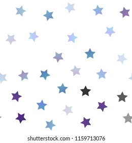 Light BLUE vector seamless cover with small and big stars. Blurred decorative design in simple style with stars. Best design for your ad, poster, banner.