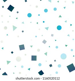 Light BLUE vector seamless cover in polygonal style with circles. Abstract gradient illustration with circles, triangles, cubes. Pattern for design of fabric, wallpapers.