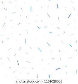 Light BLUE vector seamless cover with long lines. Glitter abstract illustration with colored sticks. The pattern can be used as ads, poster, banner for commercial.