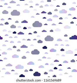 Light BLUE vector seamless cover with clouds. Colorful illustration consisted of abstract clouds. Pattern for design of window blinds, curtains.