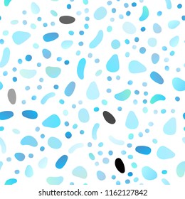 Light BLUE vector seamless cover with circles. Blurred bubbles on abstract backdrop with colorful gradient. Design for textile, fabric, wallpapers.