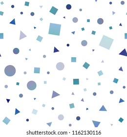 Light BLUE vector seamless cover in polygonal style with circles. Abstract gradient illustration with circles, triangles, cubes. Design for textile, fabric, wallpapers.