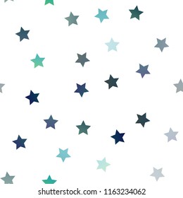 Light BLUE vector seamless cover with small and big stars. Shining colored illustration with stars. The pattern can be used for wrapping gifts.