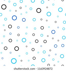 Light BLUE vector seamless cover with spots. Beautiful colored illustration with blurred circles in nature style. New design for ad, poster, banner of your website.