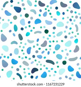 Light BLUE vector seamless cover with circles. Glitter abstract illustration with blurred drops of rain. Pattern for design of window blinds, curtains.