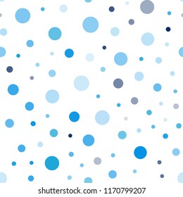 Light BLUE vector seamless cover with spots. Modern abstract illustration with colorful water drops. Template for business cards, websites.