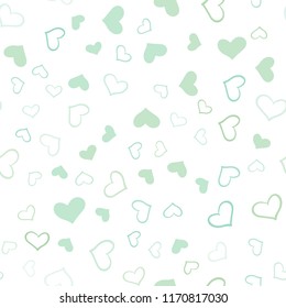 Light BLUE vector seamless cover with Shining hearts. Illustration with hearts in love concept for valentine's day. Design for ad, poster, banner of Valentine Day.
