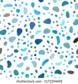 Light BLUE vector seamless cover with circles. Illustration with set of shining colorful abstract circles. Pattern for design of window blinds, curtains.