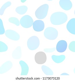 Light BLUE vector seamless cover with circles. Modern abstract illustration with colorful water drops. Pattern for design of window blinds, curtains.