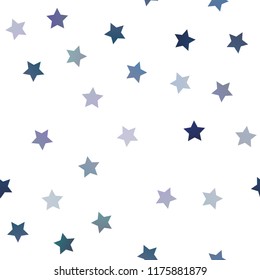 Light BLUE vector seamless cover with small and big stars. Stars on blurred abstract background with gradient. The template can be used as a background.