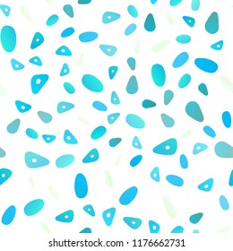 Light BLUE vector seamless cover in polygonal style with circles. Glitter abstract illustration with spheres, triangular lines. Pattern for commercials.