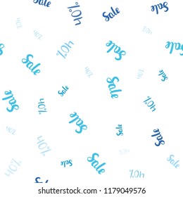 Light BLUE vector seamless cover with symbols of 40 % sales. Illustration with signs of sales on abstract template. Design for business ads, commercials.