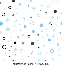 Light BLUE vector seamless cover with spots. Blurred decorative design in abstract style with bubbles. Pattern for design of window blinds, curtains.