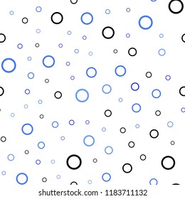 Light BLUE vector seamless cover with spots. Illustration with set of shining colorful abstract circles. New design for ad, poster, banner of your website.