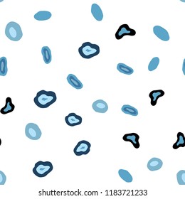 Light BLUE vector seamless cover with spots. Modern abstract illustration with colorful water drops. Pattern for trendy fabric, wallpapers.