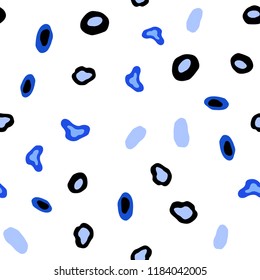 Light BLUE vector seamless cover with spots. Abstract illustration with colored bubbles in nature style. Pattern for design of window blinds, curtains.
