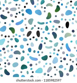 Light BLUE vector seamless cover with circles. Modern abstract illustration with colorful water drops. Pattern for design of window blinds, curtains.
