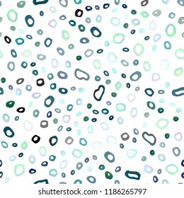 Light BLUE vector seamless cover with circles. Abstract illustration with colored bubbles in nature style. Template for business cards, websites.