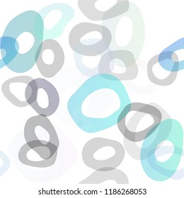 Light BLUE vector seamless cover with circles. Blurred decorative design in abstract style with bubbles. Pattern for design of window blinds, curtains.