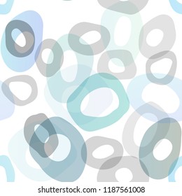 Light BLUE vector seamless cover with circles. Blurred bubbles on abstract backdrop with colorful gradient. Pattern for trendy fabric, wallpapers.