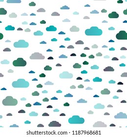 Light BLUE vector seamless cover with clouds. Beautiful illustration with colorful sky, clouds. Template for business cards, websites.