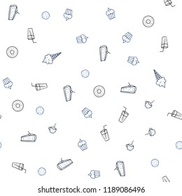 Light BLUE vector seamless cover with cuisine gourmet. Glitter abstract sketch with gourmet food. Pattern for ads of breakfast, lunch, dinner.