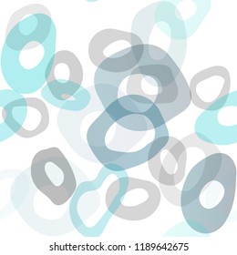 Light BLUE vector seamless cover with circles. Glitter abstract illustration with blurred drops of rain. Pattern for design of fabric, wallpapers.