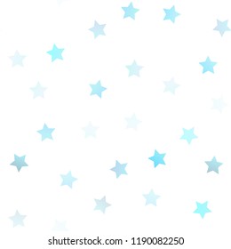 Light BLUE vector seamless cover with small and big stars. Blurred decorative design in simple style with stars. The pattern can be used for wrapping gifts.
