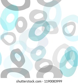 Light BLUE vector seamless cover with circles. Colorful illustration with blurred circles in nature style. Pattern for design of window blinds, curtains.