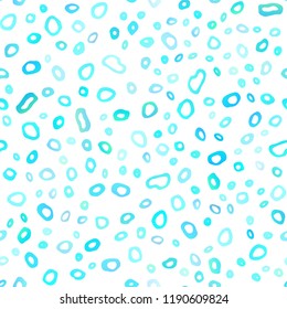 Light BLUE vector seamless cover with circles. Glitter abstract illustration with blurred drops of rain. Pattern for design of window blinds, curtains.