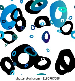 Light BLUE vector seamless cover with circles. Modern abstract illustration with colorful water drops. Pattern for design of window blinds, curtains.