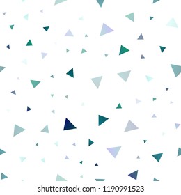 Light BLUE vector seamless cover in polygonal style. Glitter abstract illustration with triangular shapes. Best design for your ad, poster, banner.