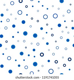 Light BLUE vector seamless cover with spots. Abstract illustration with colored bubbles in nature style. Pattern for design of fabric, wallpapers.