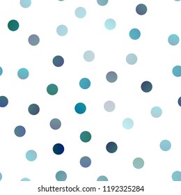 Light BLUE vector seamless cover with spots. Illustration with set of shining colorful abstract circles. Beautiful design for your business natural advert.