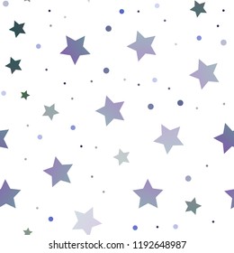 Light BLUE vector seamless cover with small and big stars. Glitter abstract illustration with colored stars. The pattern can be used for wrapping gifts.