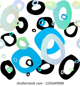 Light BLUE vector seamless cover with circles. Blurred decorative design in abstract style with bubbles. Trendy design for wallpaper, fabric makers.