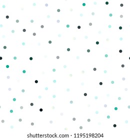 Light BLUE vector seamless cover with spots. Illustration with set of shining colorful abstract circles. Pattern can be used as texture of water, rain drops.