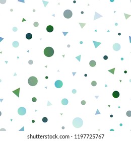 Light BLUE vector seamless cover in polygonal style with circles. Circles, lines on abstract background with colorful gradient. Template for business cards, websites.