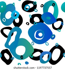 Light BLUE vector seamless cover with circles. Abstract illustration with colored bubbles in nature style. Template for business cards, websites.