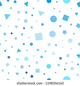 Light BLUE vector seamless cover in polygonal style with circles. Abstract gradient illustration with circles, triangles, cubes. Trendy design for wallpaper, fabric makers.
