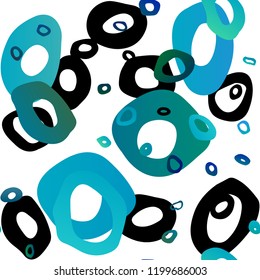 Light BLUE vector seamless cover with circles. Glitter abstract illustration with blurred drops of rain. Pattern for trendy fabric, wallpapers.