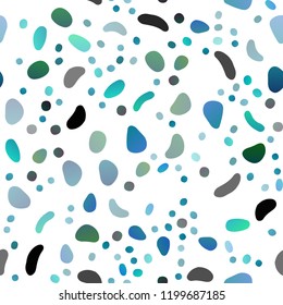 Light BLUE vector seamless cover with circles. Modern abstract illustration with colorful water drops. Pattern for design of fabric, wallpapers.