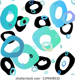Light BLUE vector seamless cover with circles. Abstract illustration with colored bubbles in nature style. Pattern for trendy fabric, wallpapers.