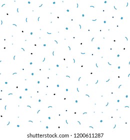 Light BLUE vector seamless cover with spots, lines. Glitter abstract illustration with connection of triangle structure. Trendy design for wallpaper, fabric makers.