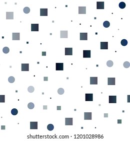 Light BLUE vector seamless cover with circles, cubes. Glitter abstract illustration with cubes, circles. Template for business cards, websites.
